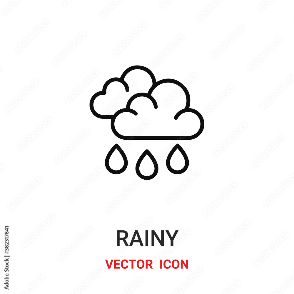 Aufkleber rainy icon vector symbol. rain symbol icon vector for your design. modern outline icon for your webs