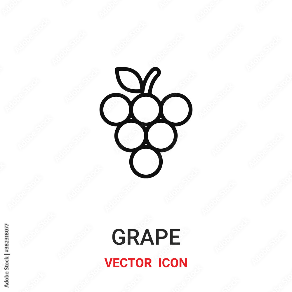 Poster grape icon vector symbol. grapes symbol icon vector for your design. modern outline icon for your we