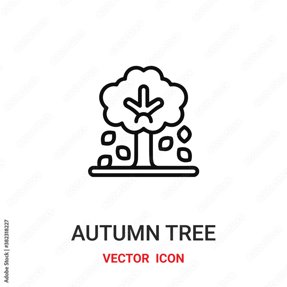 Poster autumn tree icon vector symbol. autumn tree symbol icon vector for your design. modern outline icon 