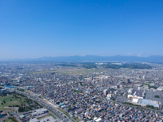 航空撮影した四日市の街風景