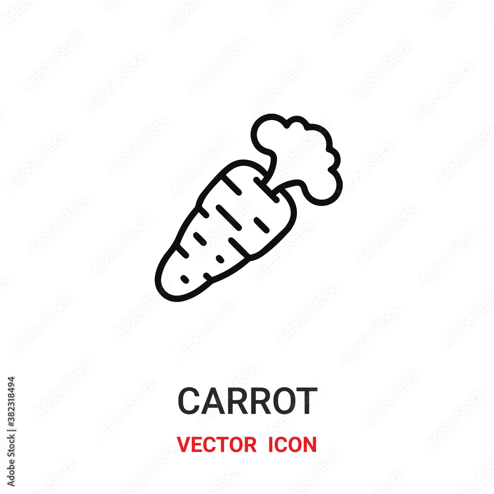 Poster carrot icon vector symbol. carrot symbol icon vector for your design. modern outline icon for your w