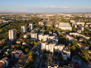 sunset view of City of Plovdiv, Bulgaria