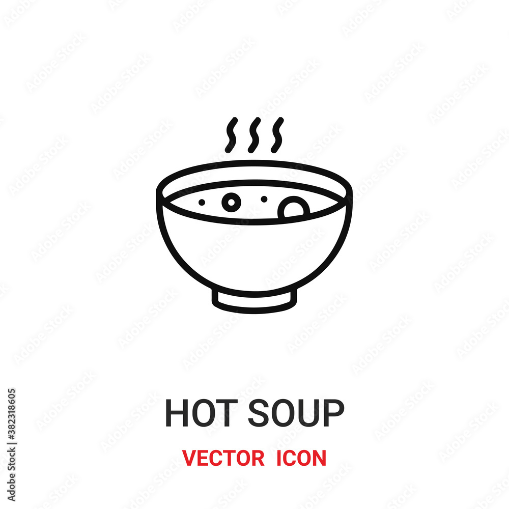 Poster hot soup icon vector symbol. hot soup symbol icon vector for your design. modern outline icon for yo