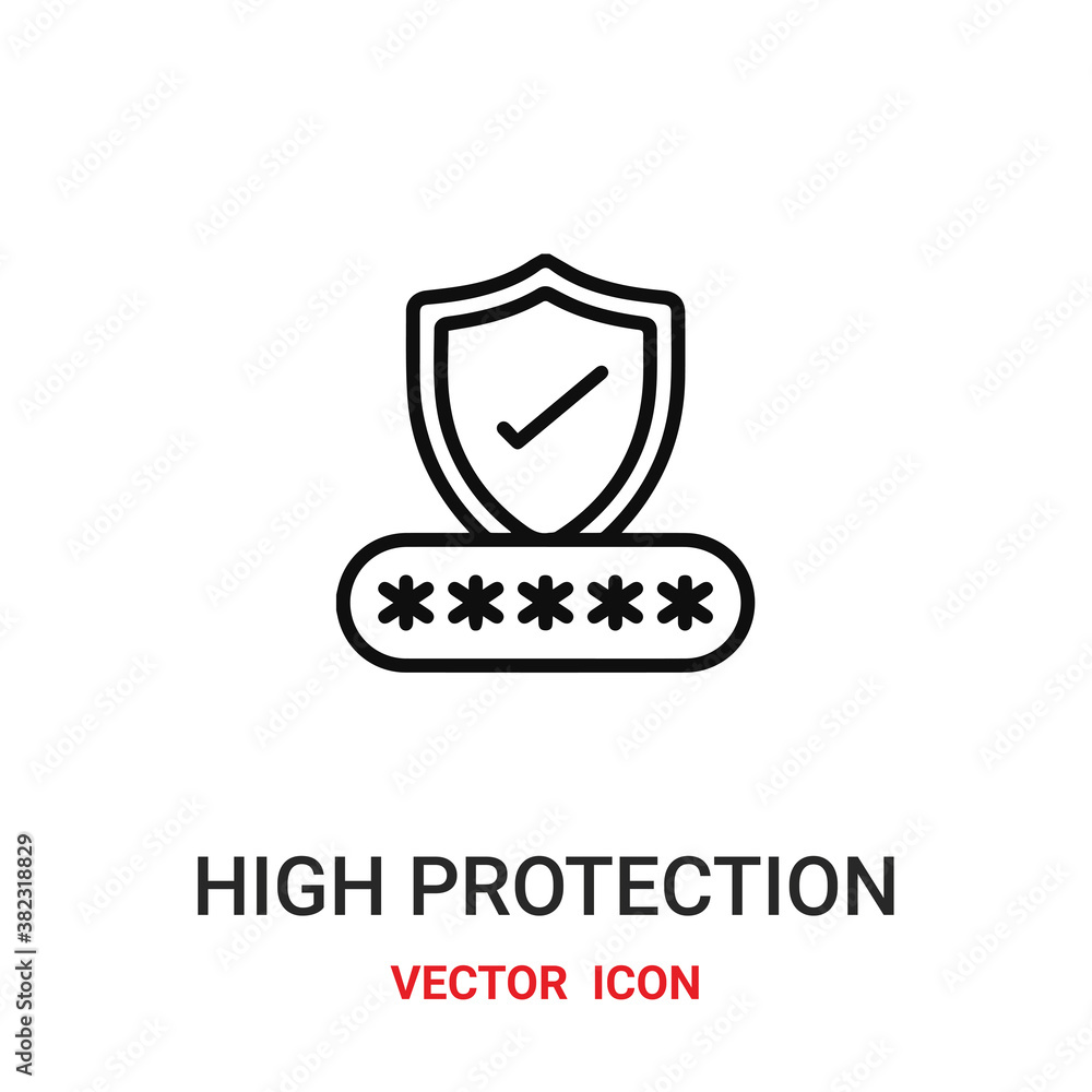 Poster high protection icon vector symbol. safety symbol icon vector for your design. modern outline icon f