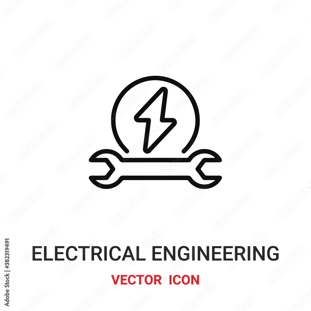 Poster electrical engineering icon vector symbol. electrical engineering symbol icon vector for your design