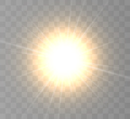 
Bright sun. Vector illustration.