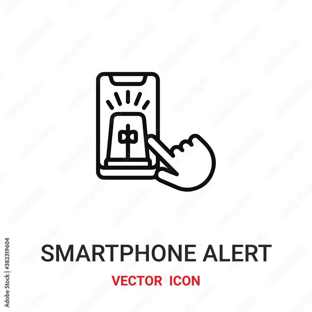Poster smartphone alert icon vector symbol. smartphone alert symbol icon vector for your design. modern out