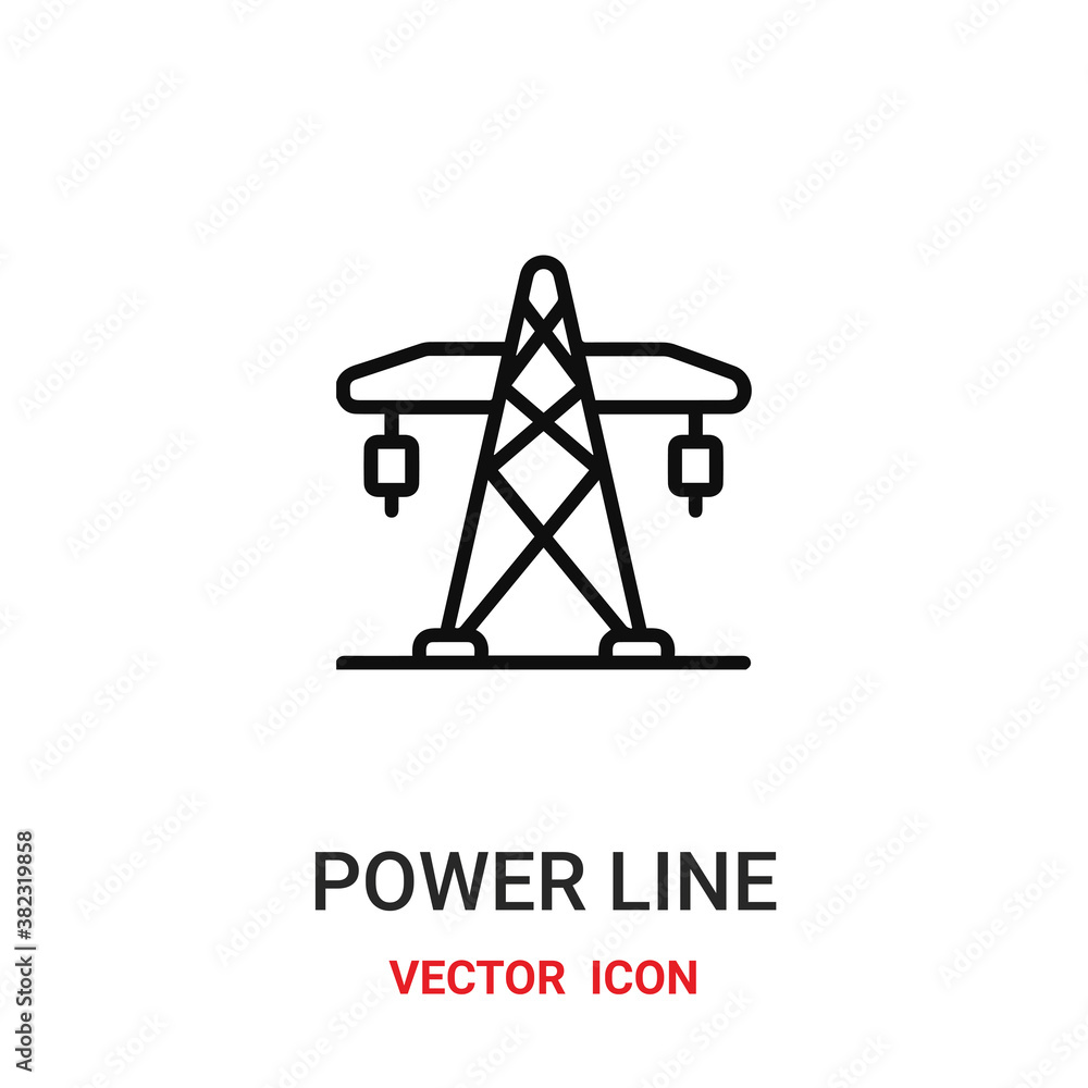 Poster power line icon vector symbol. power line symbol icon vector for your design. modern outline icon fo