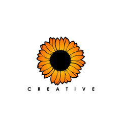 Sunflower logo Template Nature icon design vector illustration. leaf loop logotype luxury
