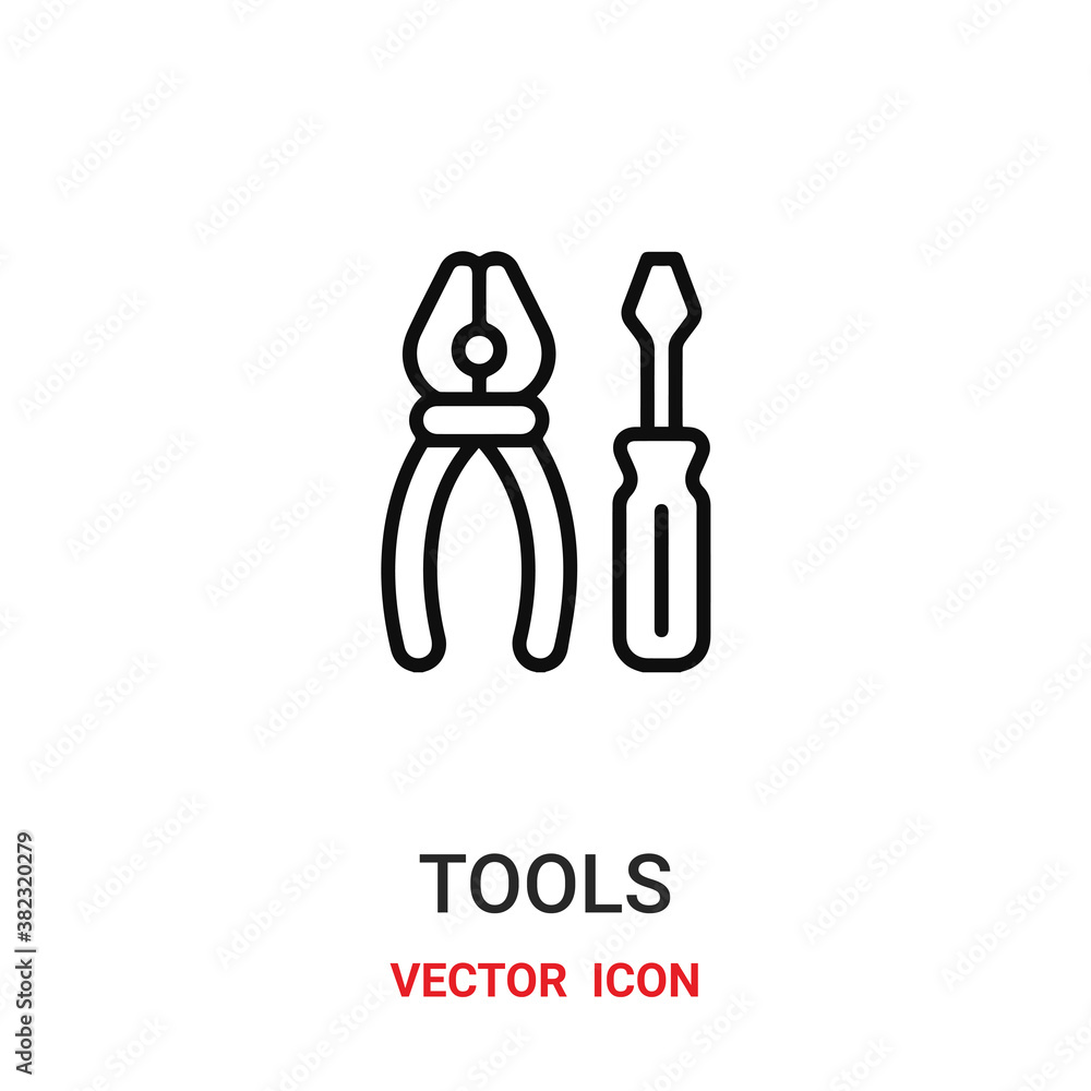 Poster tools icon vector symbol. screw symbol icon vector for your design. modern outline icon for your web