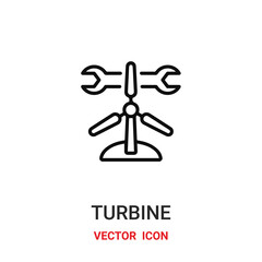 turbine icon vector symbol. electric turbine symbol icon vector for your design. Modern outline icon for your website and mobile app design.