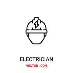 electrician icon vector symbol. electrician symbol icon vector for your design. Modern outline icon for your website and mobile app design.