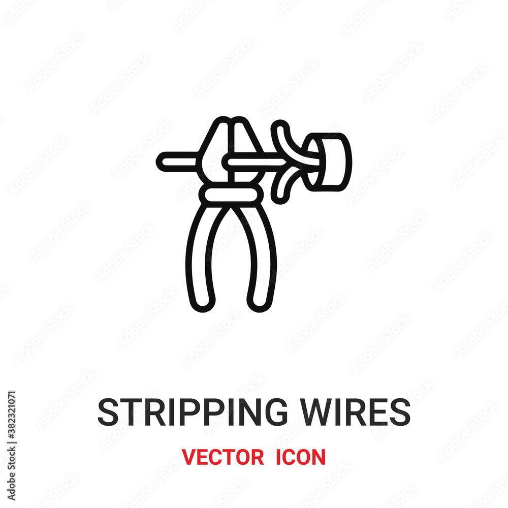 Poster stripping wires icon vector symbol. stripping wires symbol icon vector for your design. modern outli