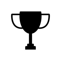 Victory cup icon. First place cup. Minimalistic Black Trophy cup.