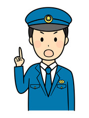 illustration of police man pointing with finger