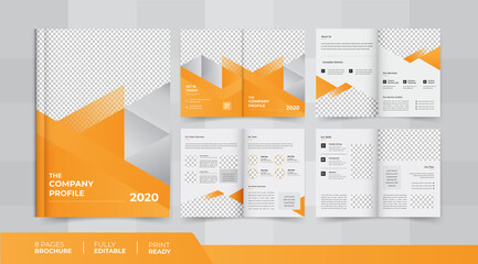 8 Pages corporate business brochure with Use its business presentations and multi-purpose design	
