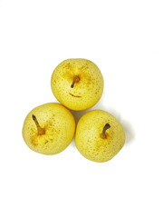 Pear fruits isolated on white background 