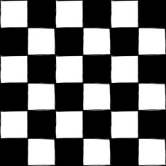 Black and white seamless checkered pattern. School style pattern.