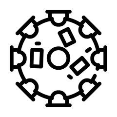 meeting table line icon vector black illustration