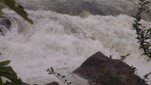 In front of dam, excess water release from dam