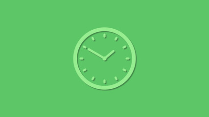 Fototapeta na wymiar Amazing green color 3d clock icon,clock icon,new clock