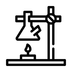 chemistry laboratory equipment line icon vector illustration