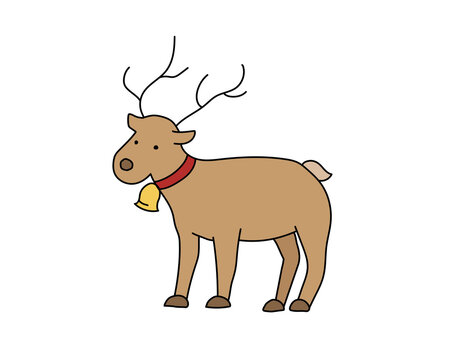 手描きのトナカイのイラスト かわいい シンプル クリスマス 鹿 Stock Vektorgrafik Adobe Stock