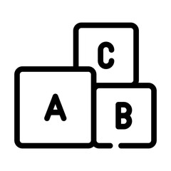 letters cubes line icon vector black illustration