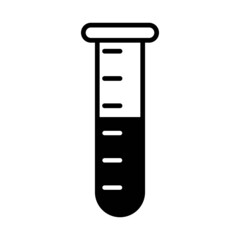 Vector flat style illustration of test tube icon isolated on white background