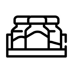 ground herbs in jars ready for sale in pharmacy line icon vector illustration