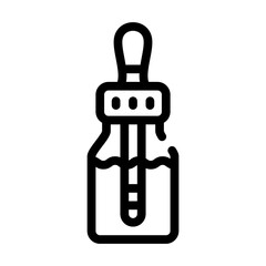 herbal drops line icon vector black illustration