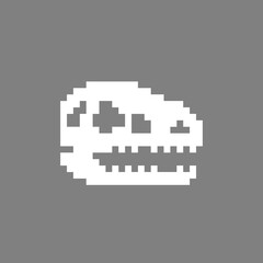 Image of Pixel dinosaur head skeleton. vector illustration.