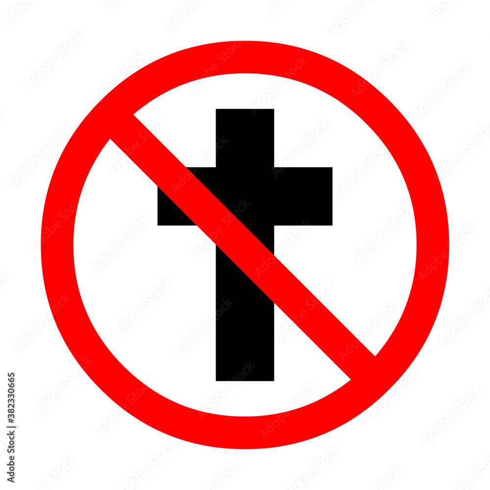 Wall mural No religious cross sign 