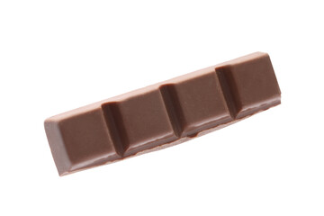 Piece of delicious milk chocolate isolated on white