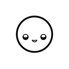 Circle smiley with happy expression vector illustration