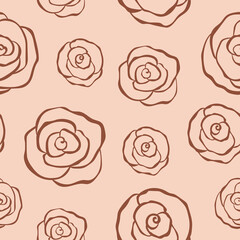 Seamless pattern roses flowers vector illustration