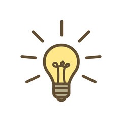 Simple Incandescent light bulb cartoon icon vector illustration design