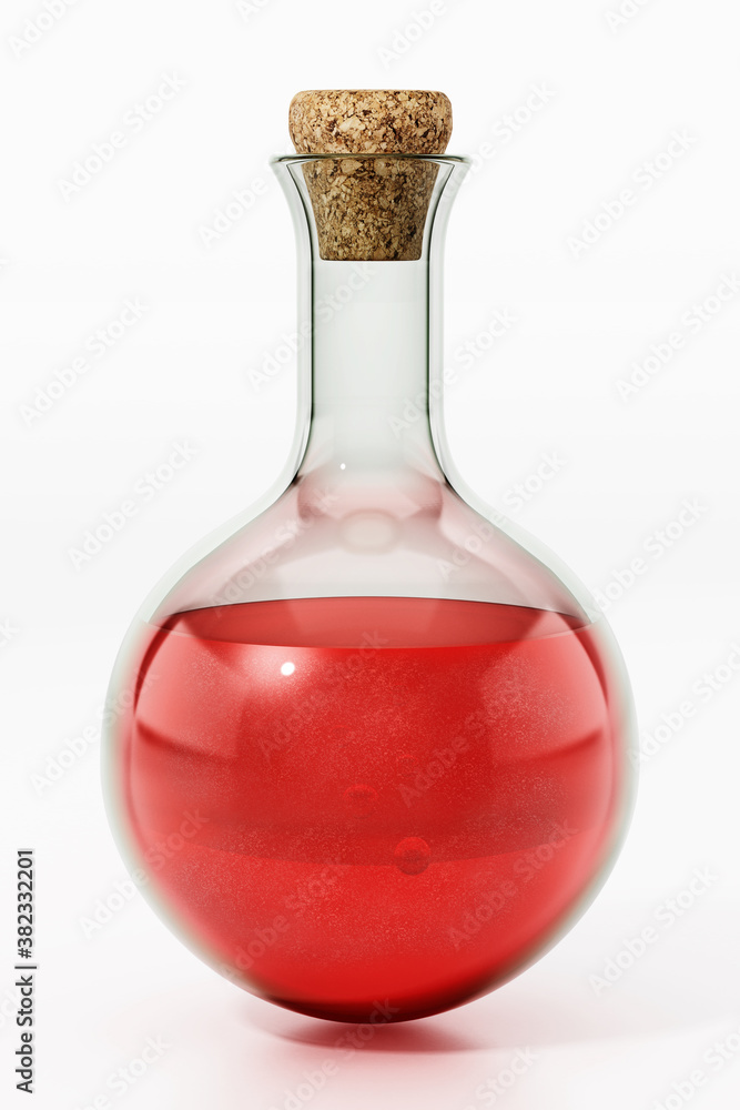 Wall mural Health potion isolated on white background. 3D illustration