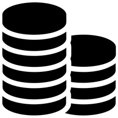 
Metallic coins solid icon design 
