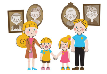 international day of families: big love sweet togetherness family character vector