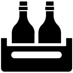 
Solid icon design of wine bucket 
