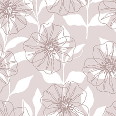 Floral seamless pattern with beautiful vintage flowers