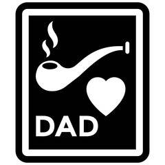 
Father’s day card, celebration solid icon design 
