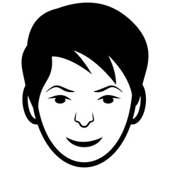 
Line icon of teenage avatar, boy face

