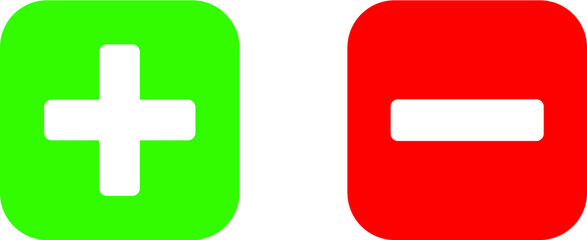 Obraz premium Plus sign, Minus sign, Vector icon, illustration