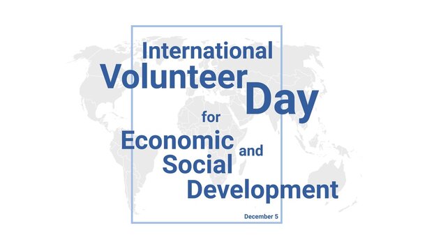 International Volunteer Day for Economic and Social Development holiday card. December 5 graphic poster