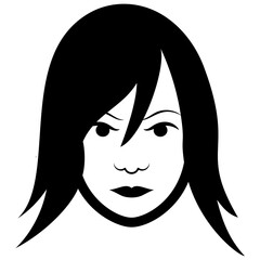 
Girl avatar line icon, human face 
