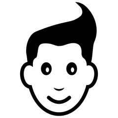 
Line icon of teenage avatar, boy face
