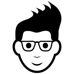 
Line icon of teenage avatar, boy face

