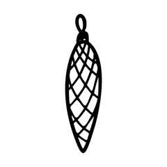 Christmas toy outline hand drawn logo element. Christmas toys hand drawn icon. Modern simple style. Vector illustration isolated on white background.